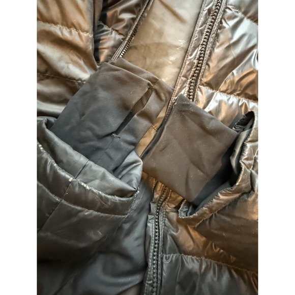 Lole Women's Dark Grey Down Puffer Jacket Hooded Size Medium Full Zip Winter - Picture 15 of 16